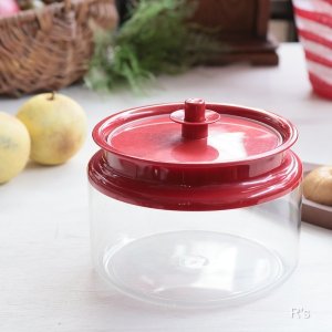 画像: タッパーウェア　デコレータージャー＃3　丸型密閉保存容器　クランベリー　ユーズド品