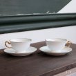 画像2: OKURA　大倉陶園　ペアカップ＆ソーサー　金彩ハンドル　未使用品