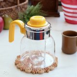 画像: 岩城硝子　パイレックス　耐熱ガラス　ホット＆クール　ツーウェイポット　イエロー　未使用品　箱付き