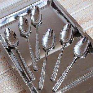 画像: S.DIA　ステンレス　レトロ　ティースプーン　6本セット　未使用品