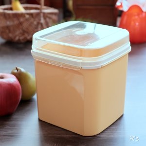 画像: タッパーウェア　角型保存容器　イエロー×蓋クリア　4L　未使用品（棚2 6229）