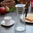 画像1: 石塚硝子　アデリア　レトロ　ガラスウォーターピッチャー　バイアスチェック　ユーズド品 (ケ1929）