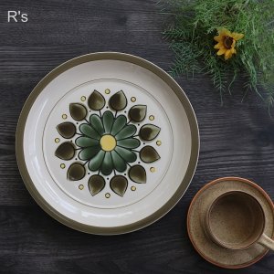 画像: MONTEGO　ストーンウェア　27ｃｍプレート　花柄　未使用品（ク6261）