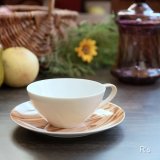 画像: ノリタケ　ティーカップ＆ソーサー　木目柄　未使用品（箱6 6266）