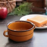 画像: ノリタケ　NT　ストーンウェア　持ち手付き　スープボウル　大　ブラウン　ユーズド品（８A4186）