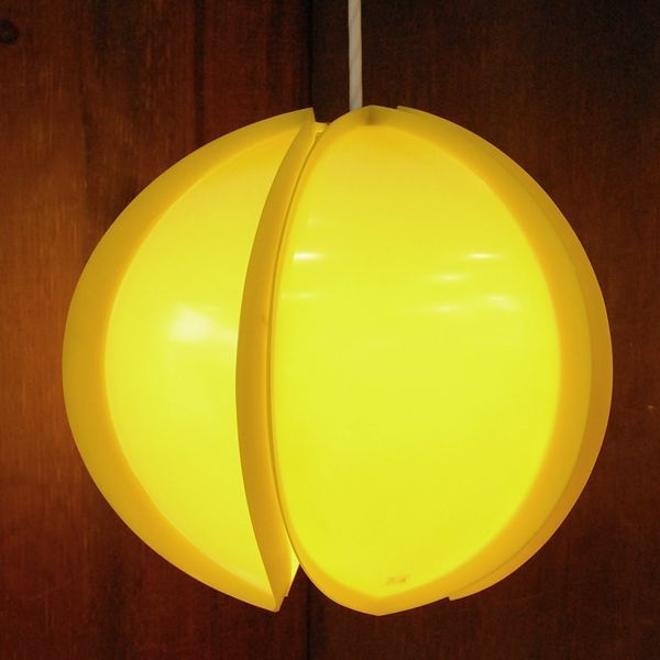 昭和レトロ】かわいい黄色のペンダントライト プラスチック - 天井照明