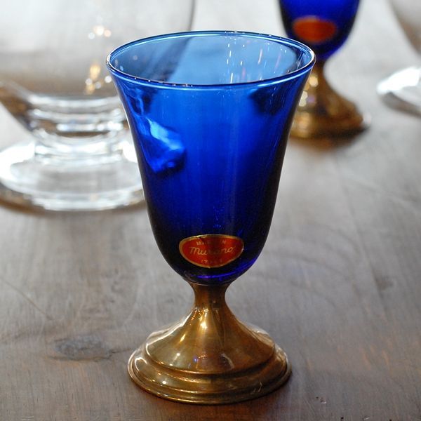 即納日本製ベネチアングラス 水色未使用 工芸ガラス