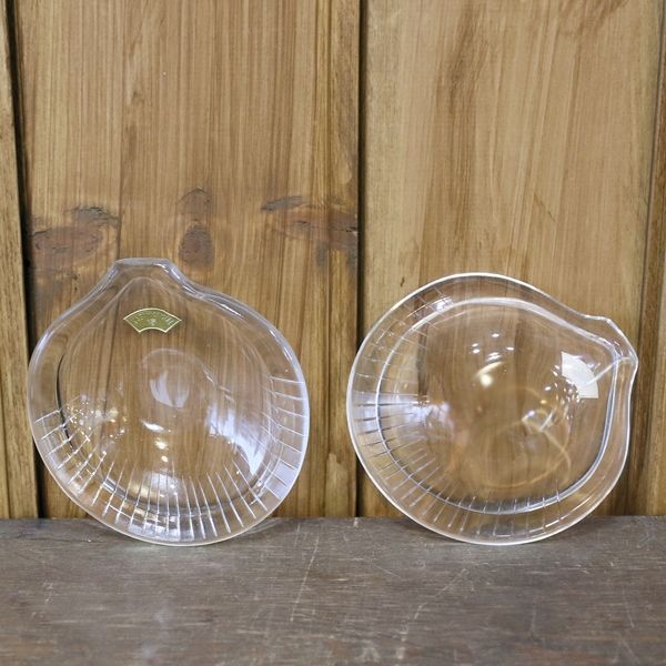 画像3: カガミクリスタル　シェル型　ガラス　小皿　クリア　4枚セット　未使用品（ノ2203）