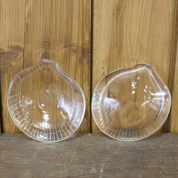 画像2: カガミクリスタル　シェル型　ガラス　小皿　クリア　4枚セット　未使用品（ノ2203）