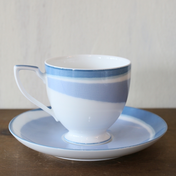画像2: ノリタケ　コーヒーカップ＆ソーサー　ブルーのらせん　未使用品（て2283）