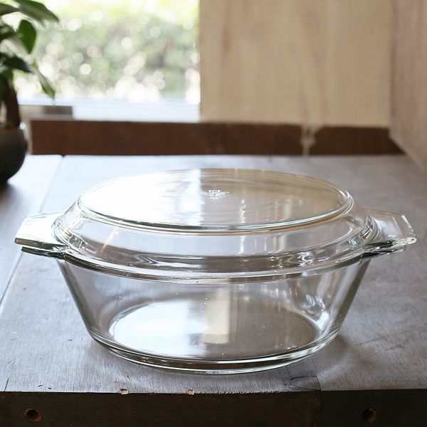 画像2: イギリス　JAJ　パイレックス　ガラス両手鍋　未使用品（ふ2499）
