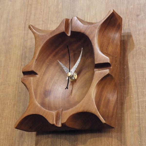 画像3: レトロ　木製　灰皿時計　掛け時計/ウォールクロック　カスタムメイド（店2622）