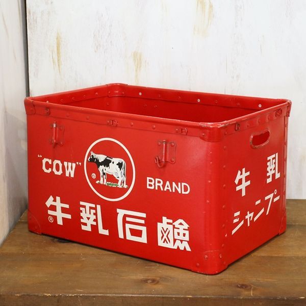 昭和レトロ 牛乳石鹸 ボテ箱 ネット付き 赤 - 雑貨