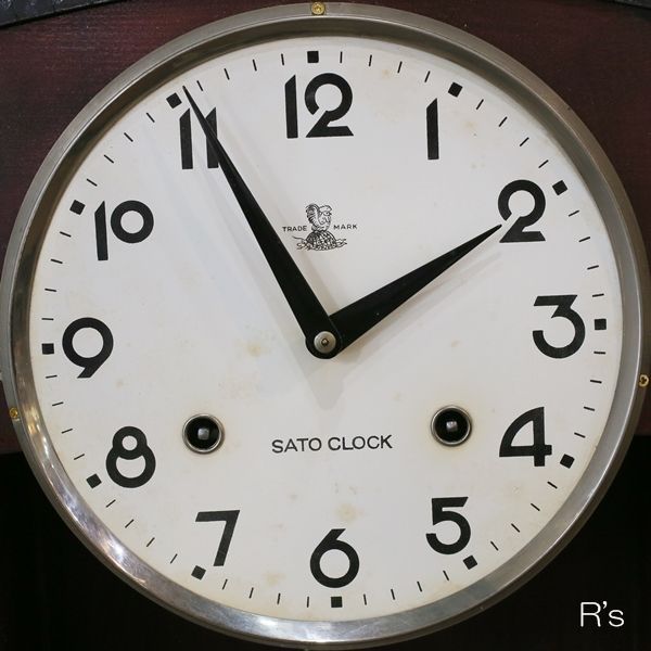 SATO時計地球鶏印掛け時計振り子時計ゼンマイ掛け時計柱時計古時計