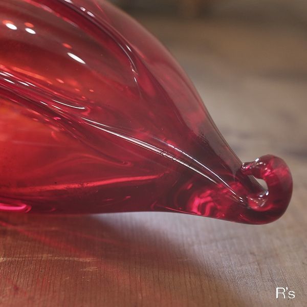 画像5: アンティーク　ガラス　フラワーベース　壁掛け花瓶　一輪挿し　赤（ヲ4099）　