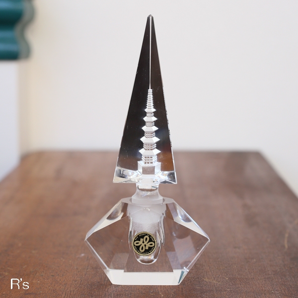 画像1: HOYA　ホヤクリスタル　パフュームボトル　香水瓶　五重の塔　モデルルーム展示品　箱付き（オ4366）