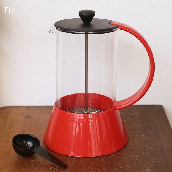 画像2: 北欧　bodum　ボダム　フレンチプレス　ティー・コーヒーメーカー　赤　スプーン付き　未使用品（箱12　4571）