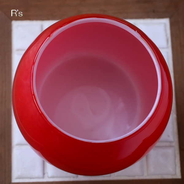 画像2: ガラス　フラワーベース　花生け　赤　ユーズド品（箱12　4577）