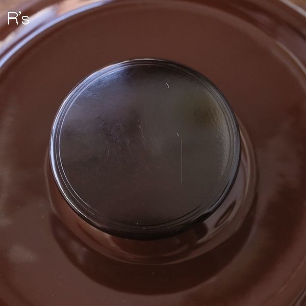 画像5: レトロ　ホーロー両手鍋　18ｃｍ　蓋茶×オレンジ花柄　未使用品（CL4364）