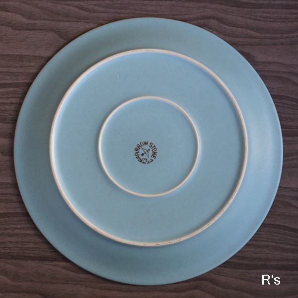 画像4: KASUGA　ARROW STONE　31ｃｍプレート　ストーンウェア　大皿　ブルー　未使用品（ク4917）