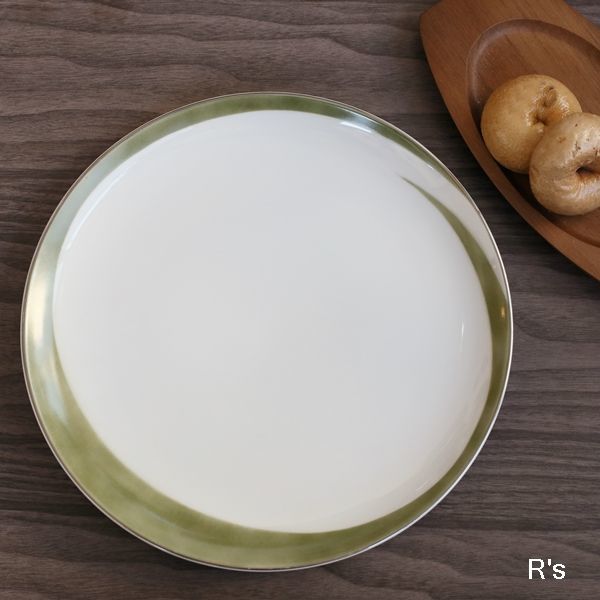 画像1: SC　Sango　三郷陶器　大皿　パーティープレート　グリーンライン　未使用品（す4944）