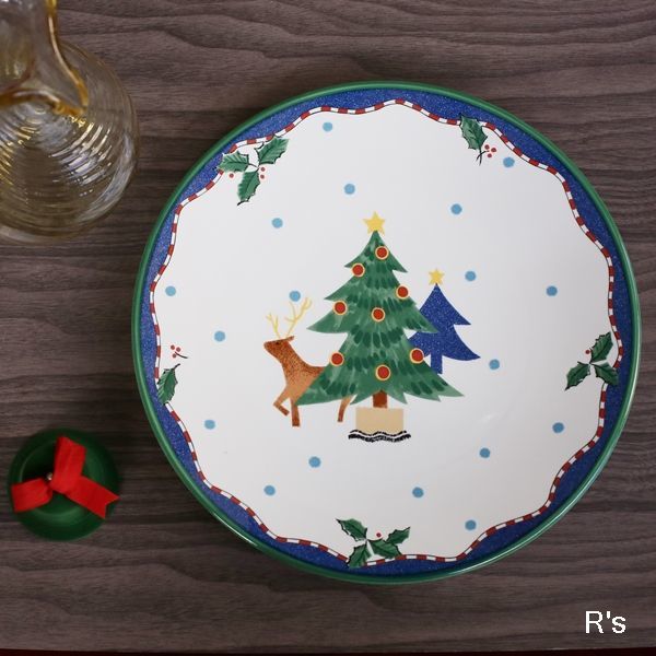 画像1: MIKASA　ミカサ　Fashion　Plate　大皿　28ｃｍプレート　CHRISTMAS　GLOW　DW108　ユーズド品（BB4953)