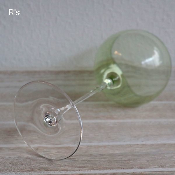 画像3: レトロ　ワイングラス　カクテルグラス　グリーン　未使用品（店4983）