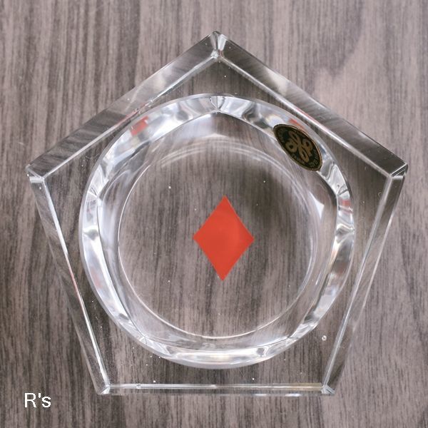 画像3: HOYA　GLASS　ホヤクリスタル　レトロ　ガラス灰皿　5角形　未使用品（ｊ5064）