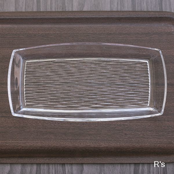 画像3: ガラス　長方形平皿　レクタングルプレート　未使用品（し5102）