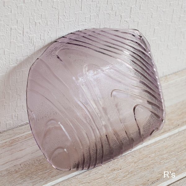 画像5: レトロ　ガラスプレート　小皿　水紋　パープル　未使用品（ニ5120）