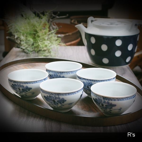 画像1: 天目茶碗　湯呑み　5客セット　未使用品（L5222)