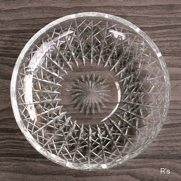 画像2: ノリタケクリスタル　カットガラスボウル　22ｃｍ深皿　花　未使用品（W5291）