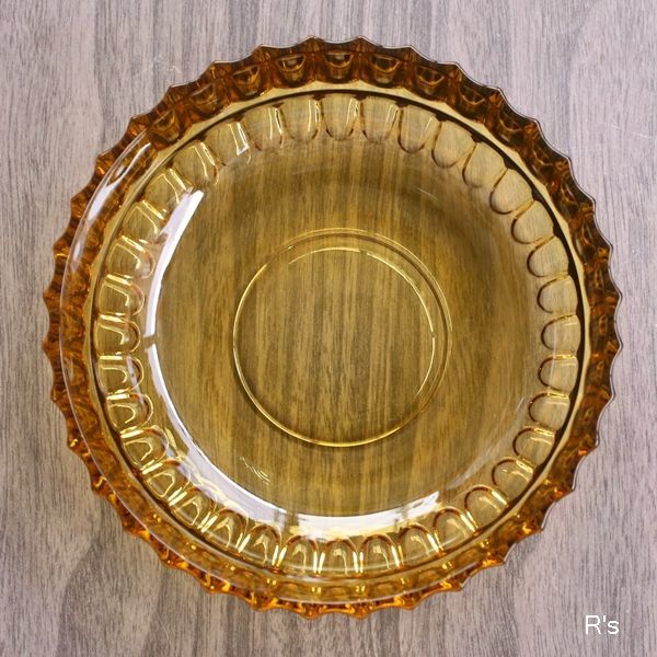 画像3: SOGA　GLASS　ソガガラス　矢車小鉢　深皿　13ｃｍガラスボウル　アンバー　未使用品（AA5JJ8サ3　5302)