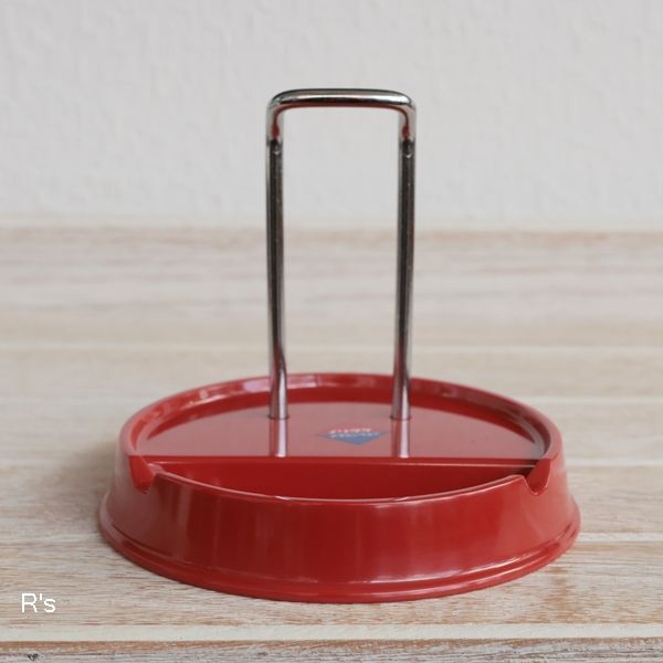 画像1: ノリタケ　メラミンウェア　皿立器　プレートスタンド　赤　未使用品　箱付き（ｓ5490）