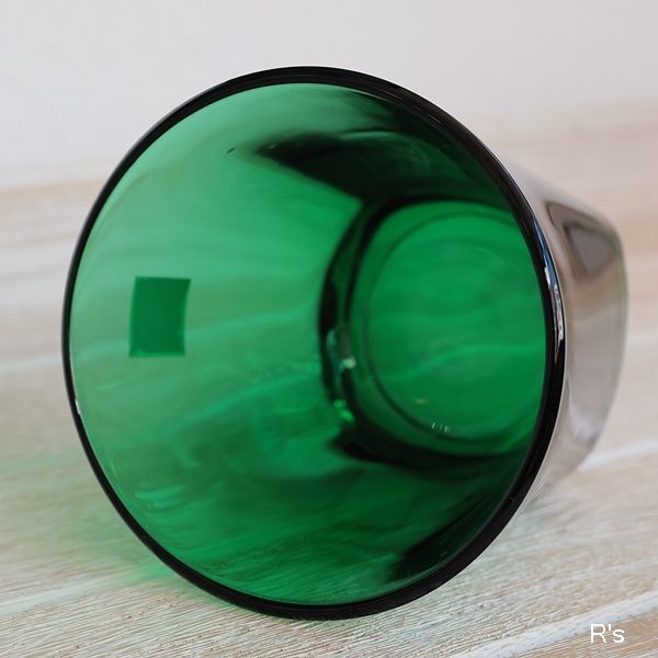 画像4: カガミクリスタル　ロックグラス　グリーン　未使用品（ム5618）