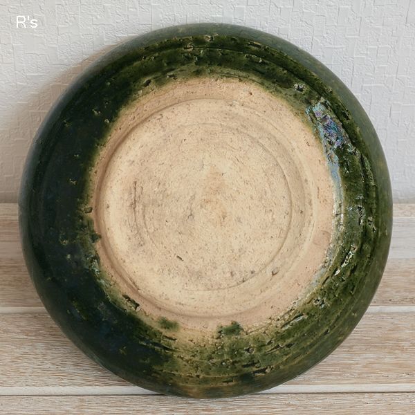 瀬戸物 織部焼 盛鉢 18ｃｍ深皿 蕪絵 未使用品（キ5742） - リユースショップ R's
