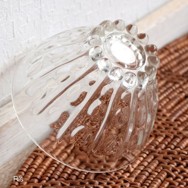 画像4: レトロ　ガラス　9ｃｍボウル　水玉　未使用品（め4529）