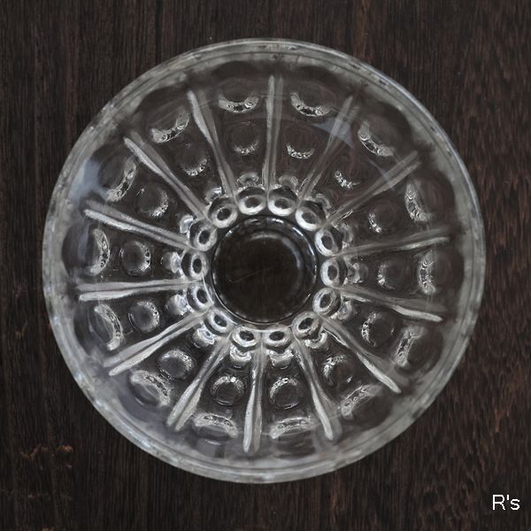 画像3: レトロ　ガラス　9ｃｍボウル　水玉　未使用品（め4529）
