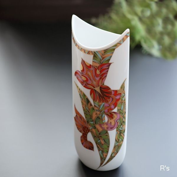 画像1: ドイツ　KAISER　カイザー　フラワーベース　花瓶　Fantasia　花柄　ユーズド美品（店3803）