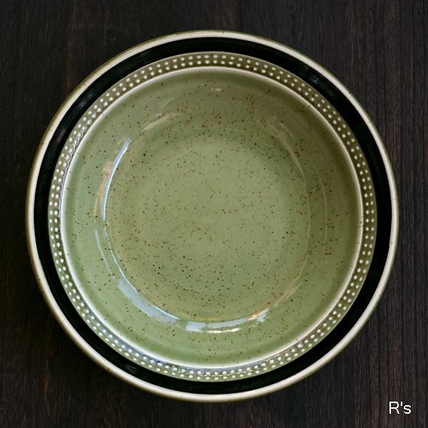 画像2: FUJI　STONEWARE　サラダボウル　14ｃｍボウル　モスグリーン　未使用品(N1951)