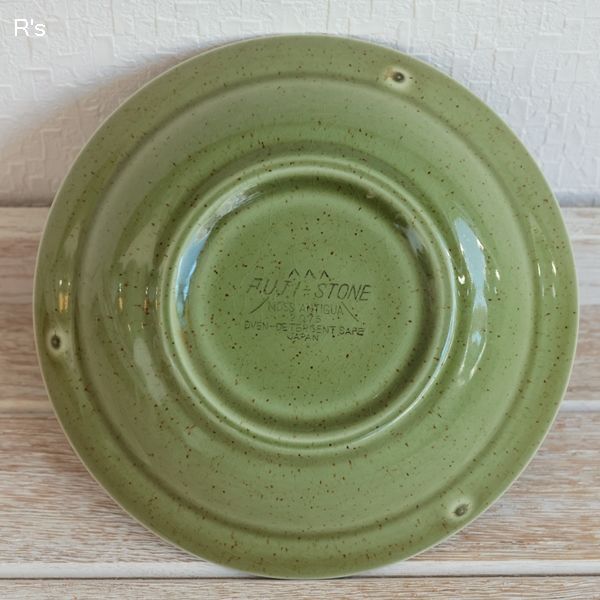 画像4: FUJI　STONEWARE　サラダボウル　14ｃｍボウル　モスグリーン　未使用品(N1951)