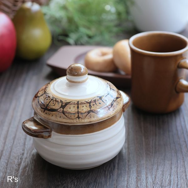 画像1: Sango　三郷陶器　BY　KOYO　ストーンウェア　シュガーポット　未使用品（mE941）