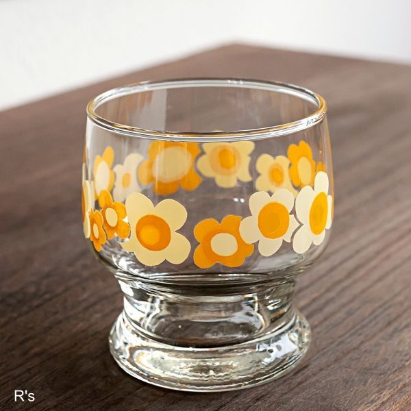 画像2: Sasaki　Glass　佐々木硝子　グランプラス　オールド　ロックグラス　花柄　未使用品（シ6040）