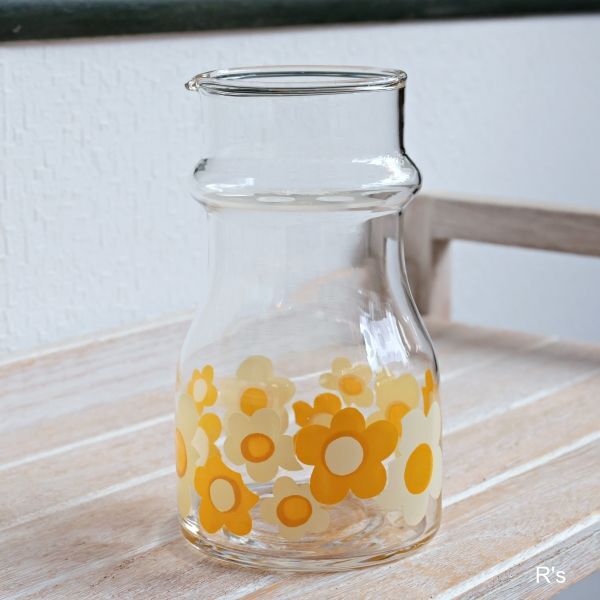 画像2: Sasaki　Glass　佐々木硝子　グランプラス　カラフェ　ウォーターピッチャー　花柄　未使用品（ｗ6042）