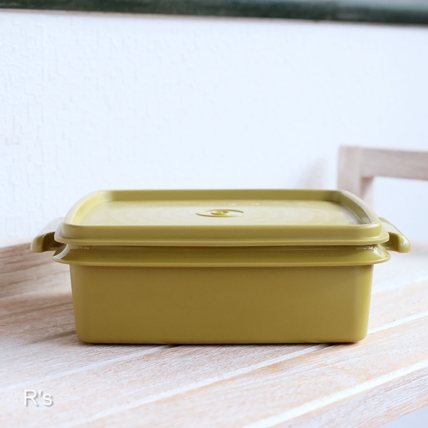 画像2: タッパーウェア　お重箱　シングル　角型密閉容器　グリーン　900ｍｌ　未使用品 (HH6209)