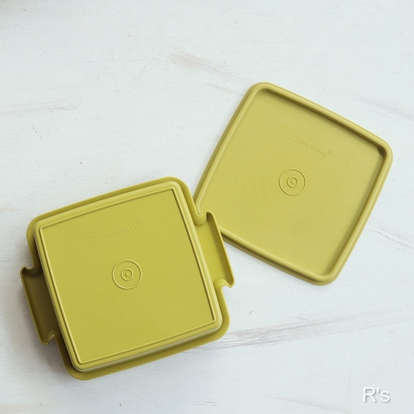 画像4: タッパーウェア　お重箱　シングル　角型密閉容器　グリーン　900ｍｌ　未使用品 (HH6209)