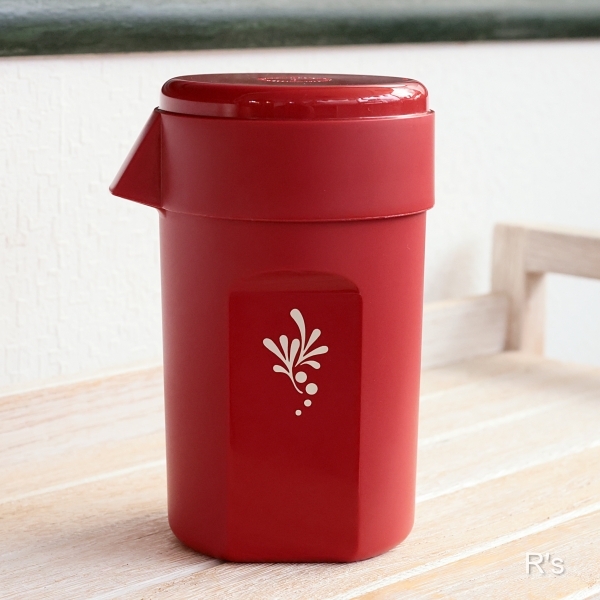 画像2: タッパーウェア　マイキャニスター　筒型　密閉保存容器　レッド　590ｍｌ　未使用品 (HH6210)