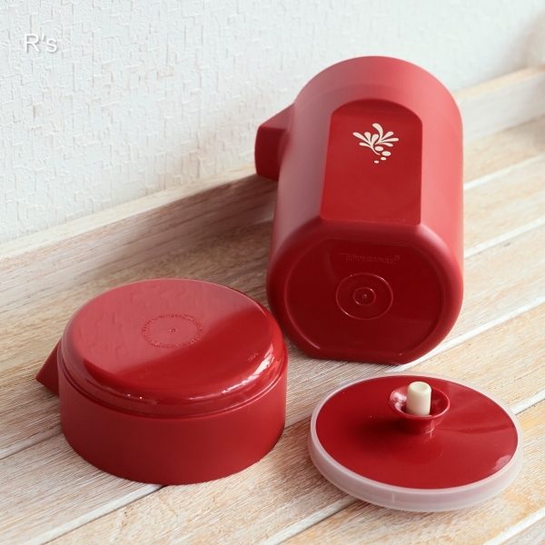 画像5: タッパーウェア　マイキャニスター　筒型　密閉保存容器　レッド　590ｍｌ　未使用品 (HH6210)