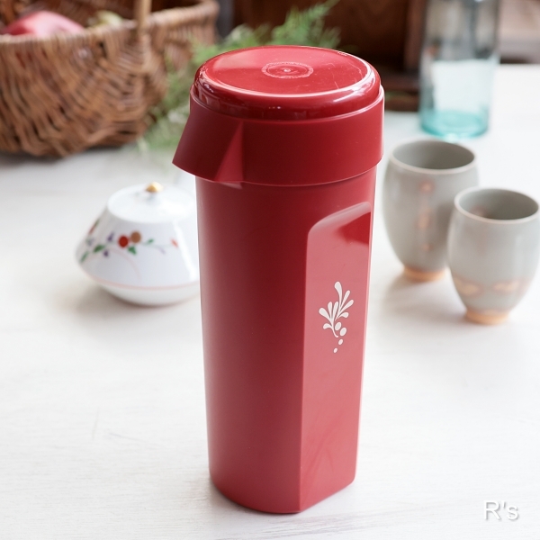 画像1: タッパーウェア　マイキャニスター（大）　筒型　密閉保存容器　レッド　980ｍｌ　未使用品 (HH6211)