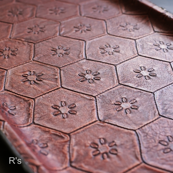 画像2: レザートレイ　革製角盆　フローレンス　ユーズド品 （し 6236）